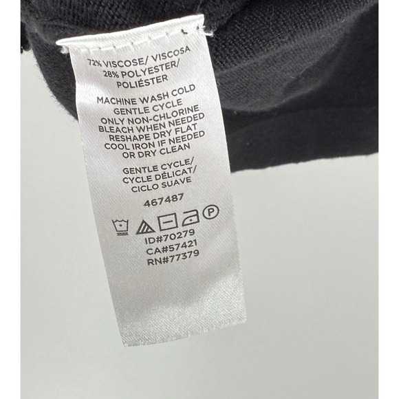 Ann‎ Taylor Factory Black Long Sleeve Ribbed Knit Bell Sleeve Top Sz Sm Preppy - Picture 6 of 8